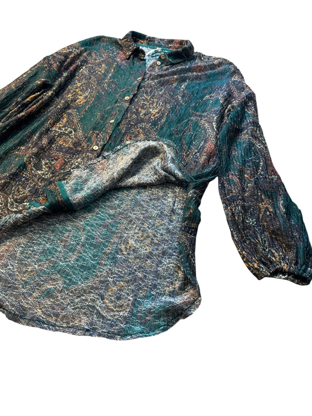 Free People My Best Top Sheer Paisley Tunic size XL - Picture 4 of 11